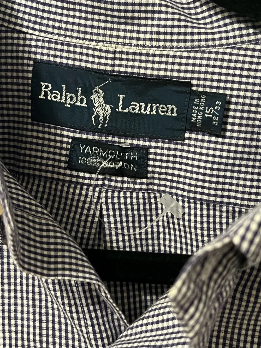 Polo by Ralph Lauren Purple and White Micro-Check Button-Down Shirt